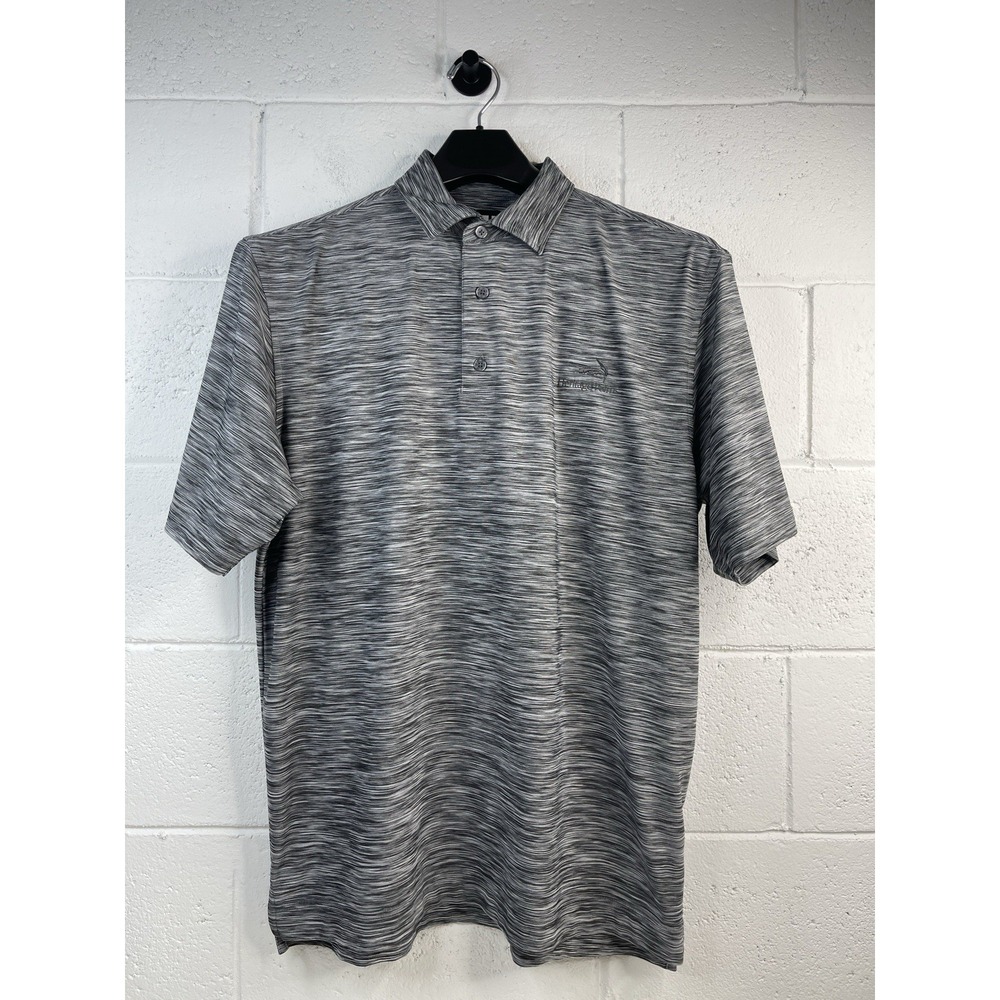 Footjoy Golf Shirt Mens XL Gray Golf Space Dye Short Sleeve "Heritage palm" logo
